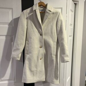 Old Navy Women's Elegant Cream Wool Trench Coat XS petite *NEW WITHOUT TAGS*